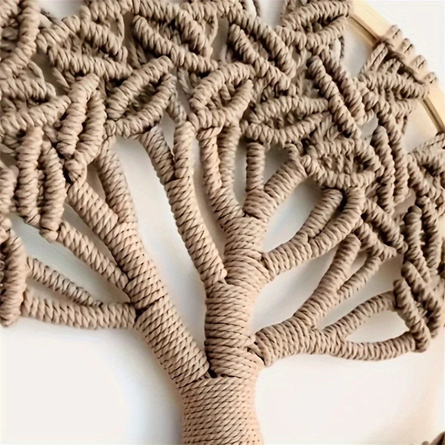 Macramé mural arbre de vie bohème