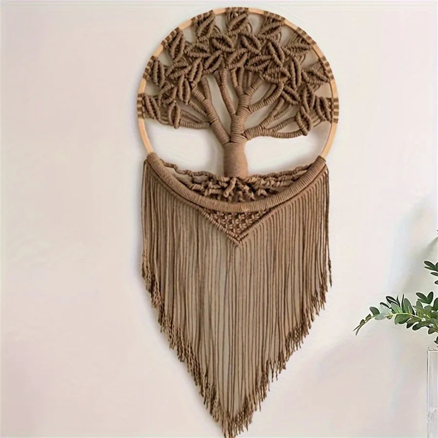 Macramé mural arbre de vie bohème