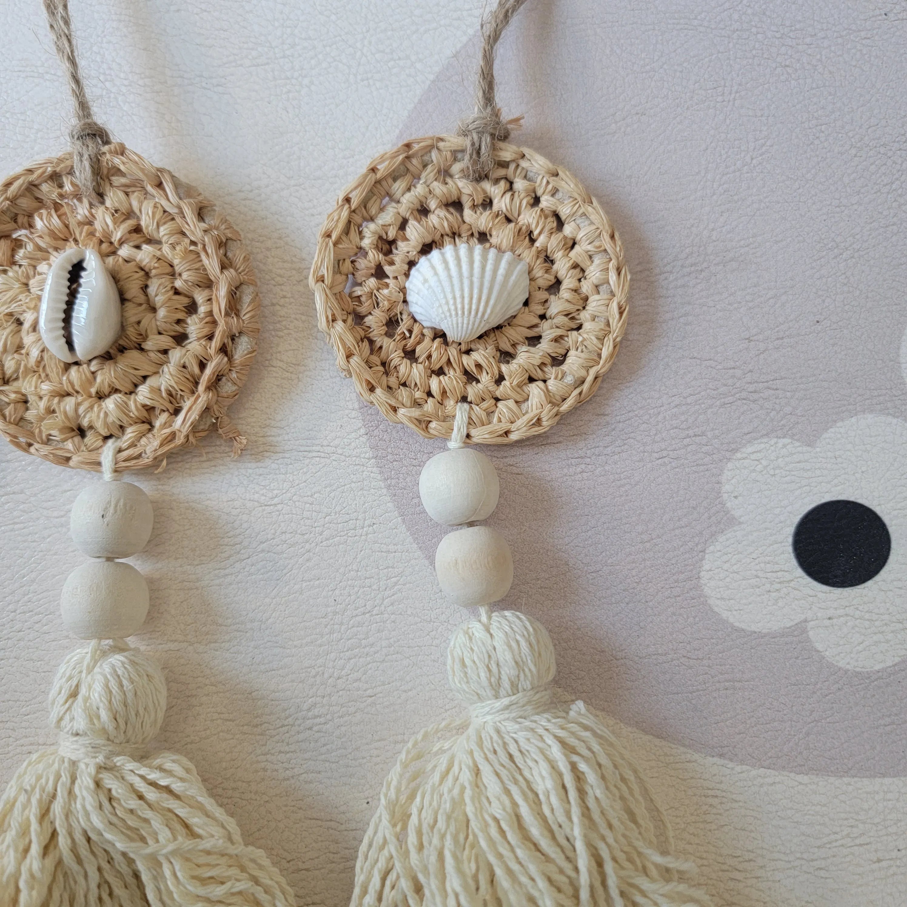 Suspensions macramé bohèmes coquillages (lot de 3)