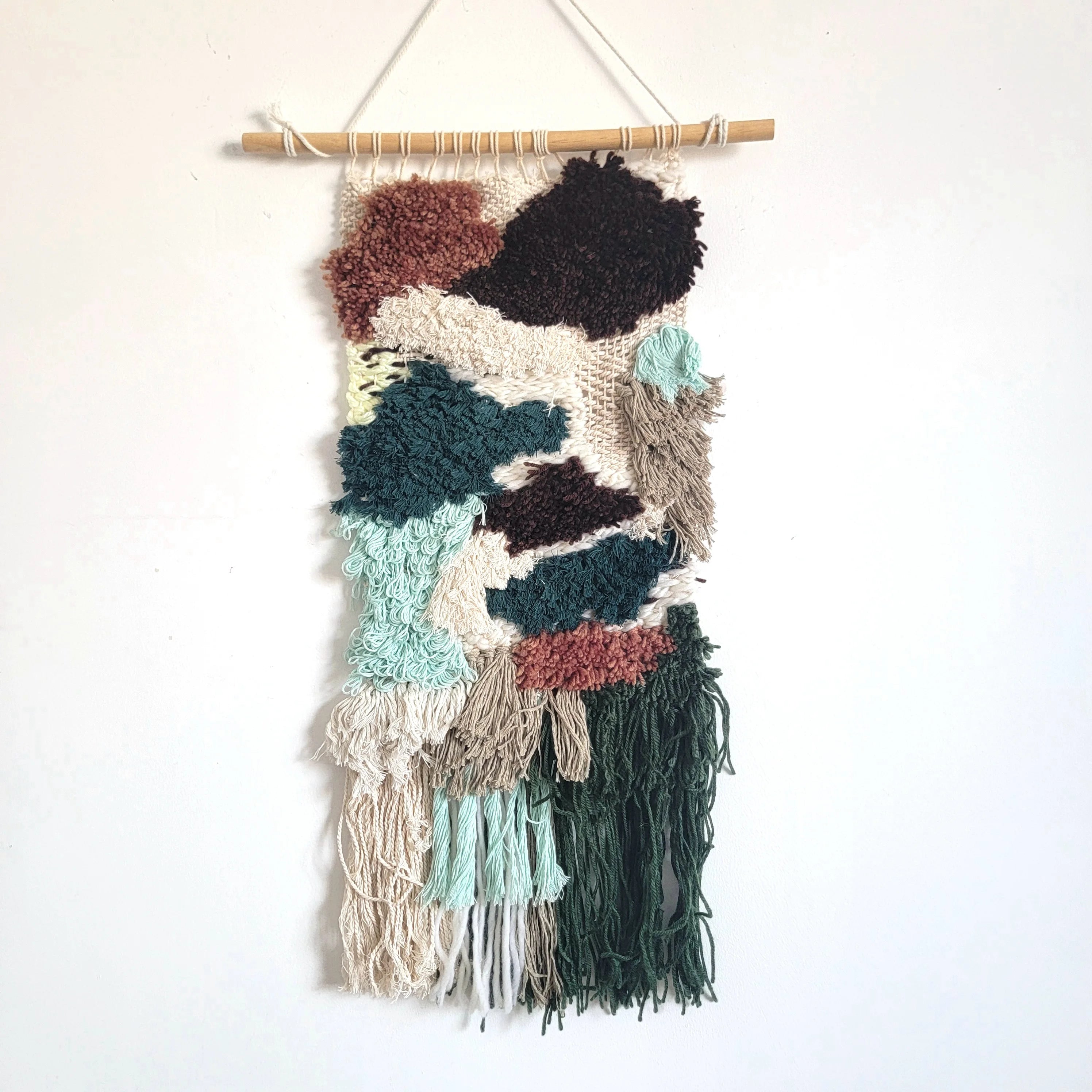 Tapisserie murale texturée en laine acrylique multicolore