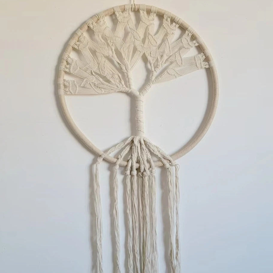 Macramé mural arbre de vie coton tressé