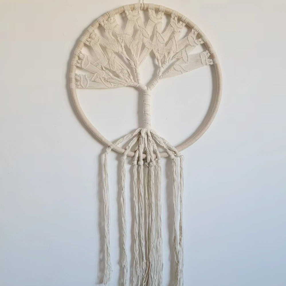 Macramé mural arbre de vie coton tressé