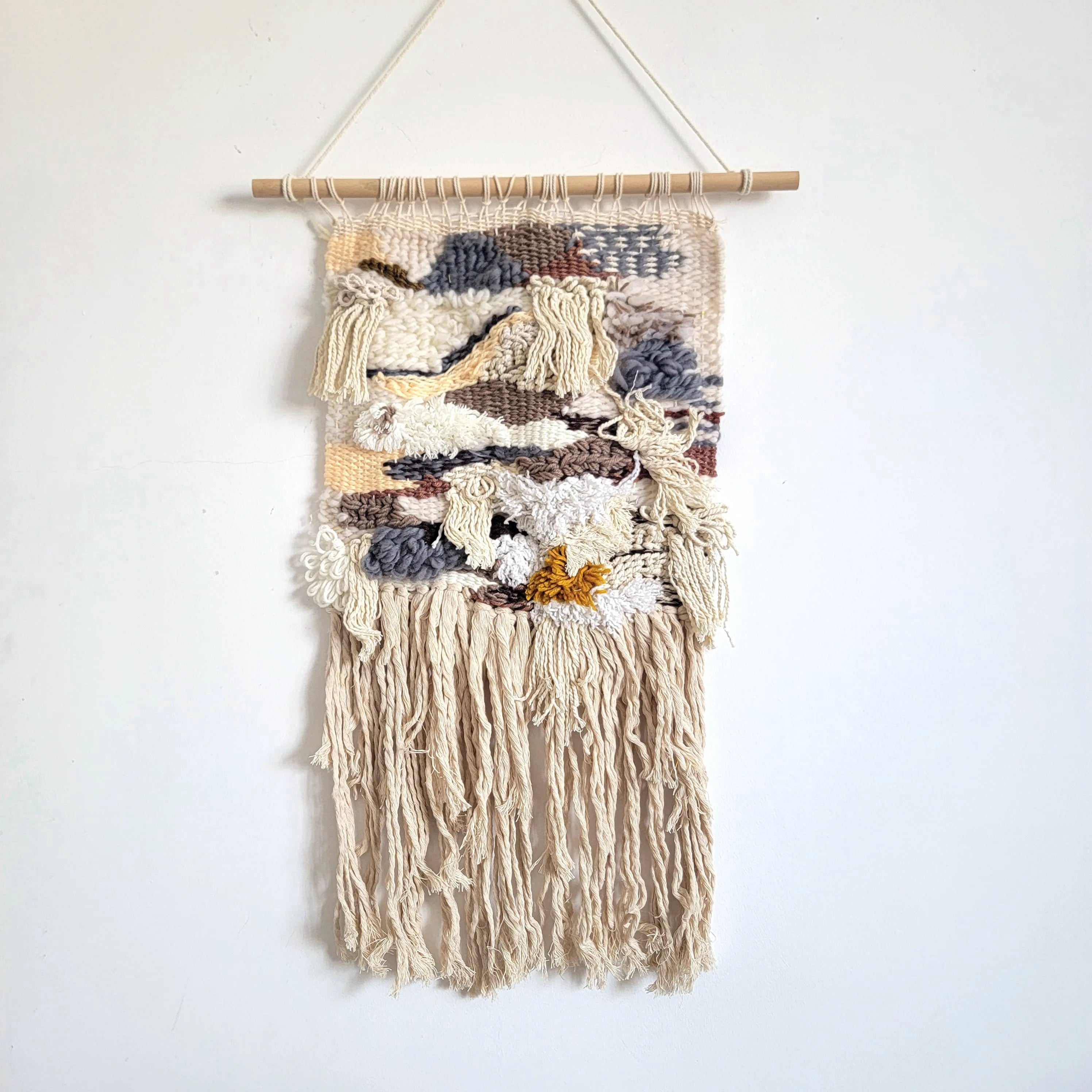 Tapisserie murale texturée en laine acrylique multicolore