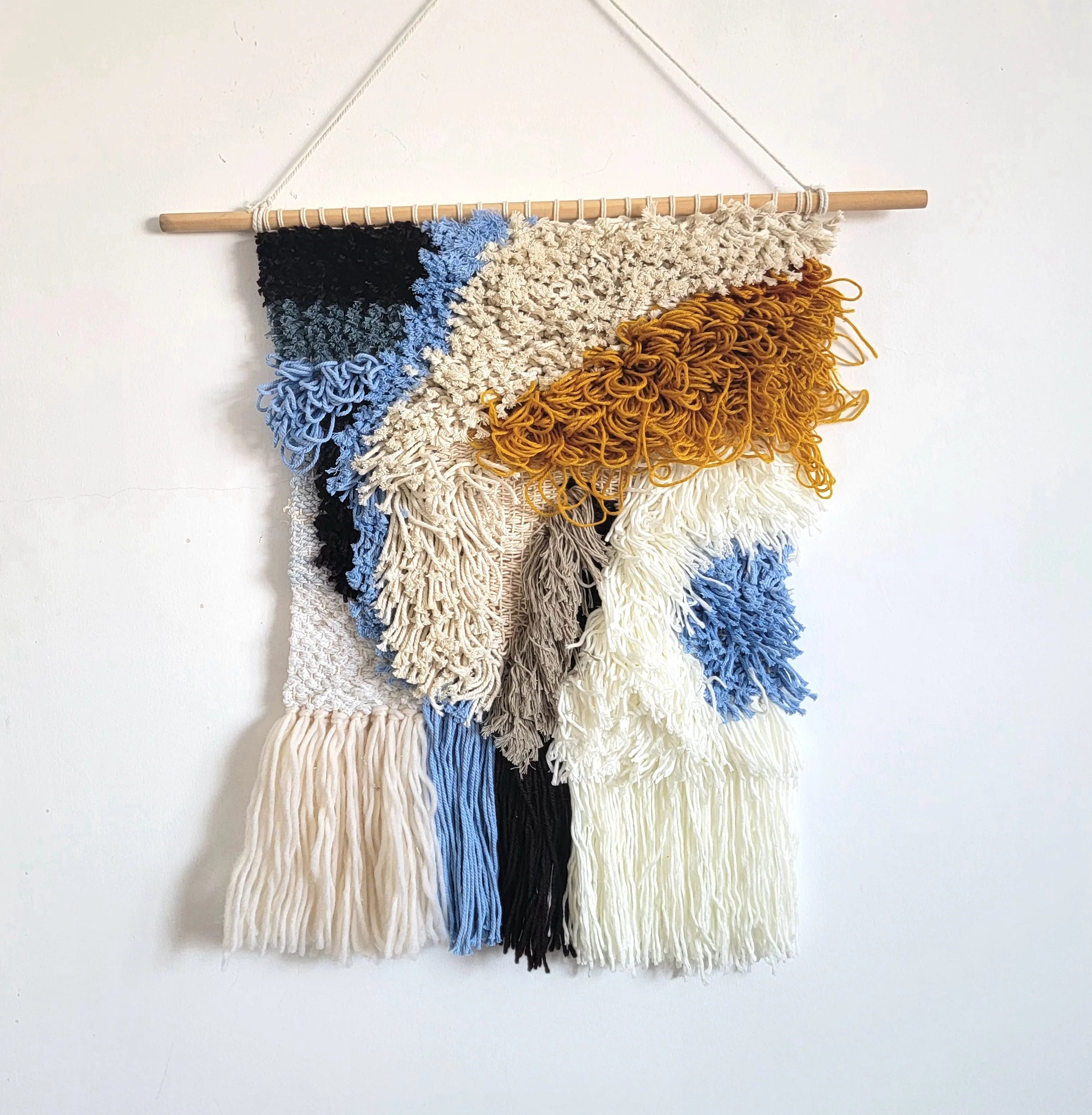 Tapisserie murale texturée en laine acrylique multicolore