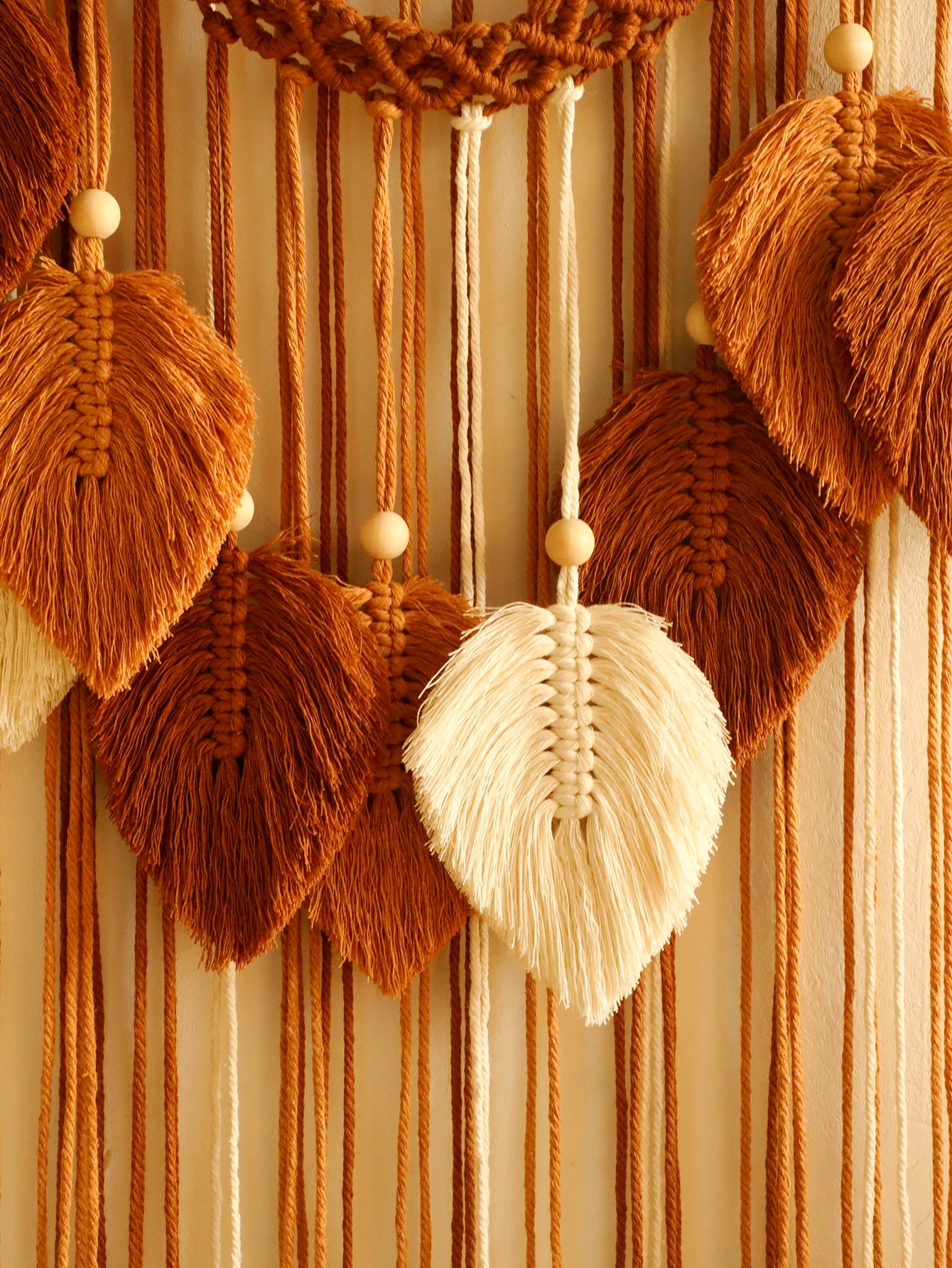 Macramé Mural Bohème Feuilles Tressées