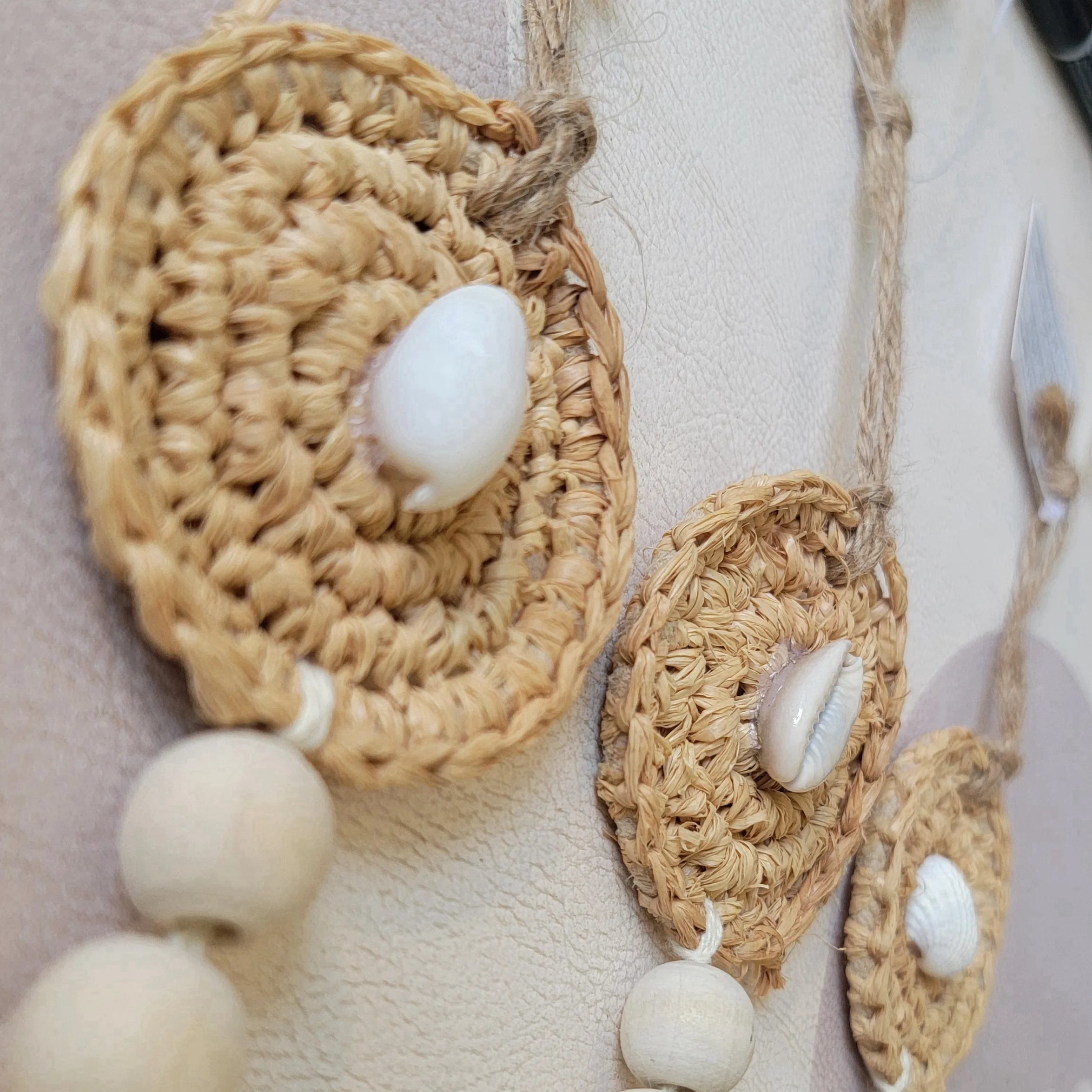 Suspensions macramé bohèmes coquillages (lot de 3)