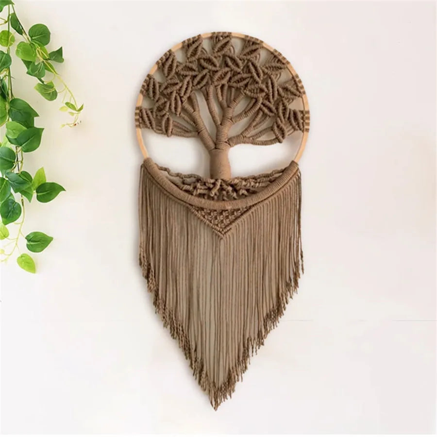 Macramé mural arbre de vie bohème