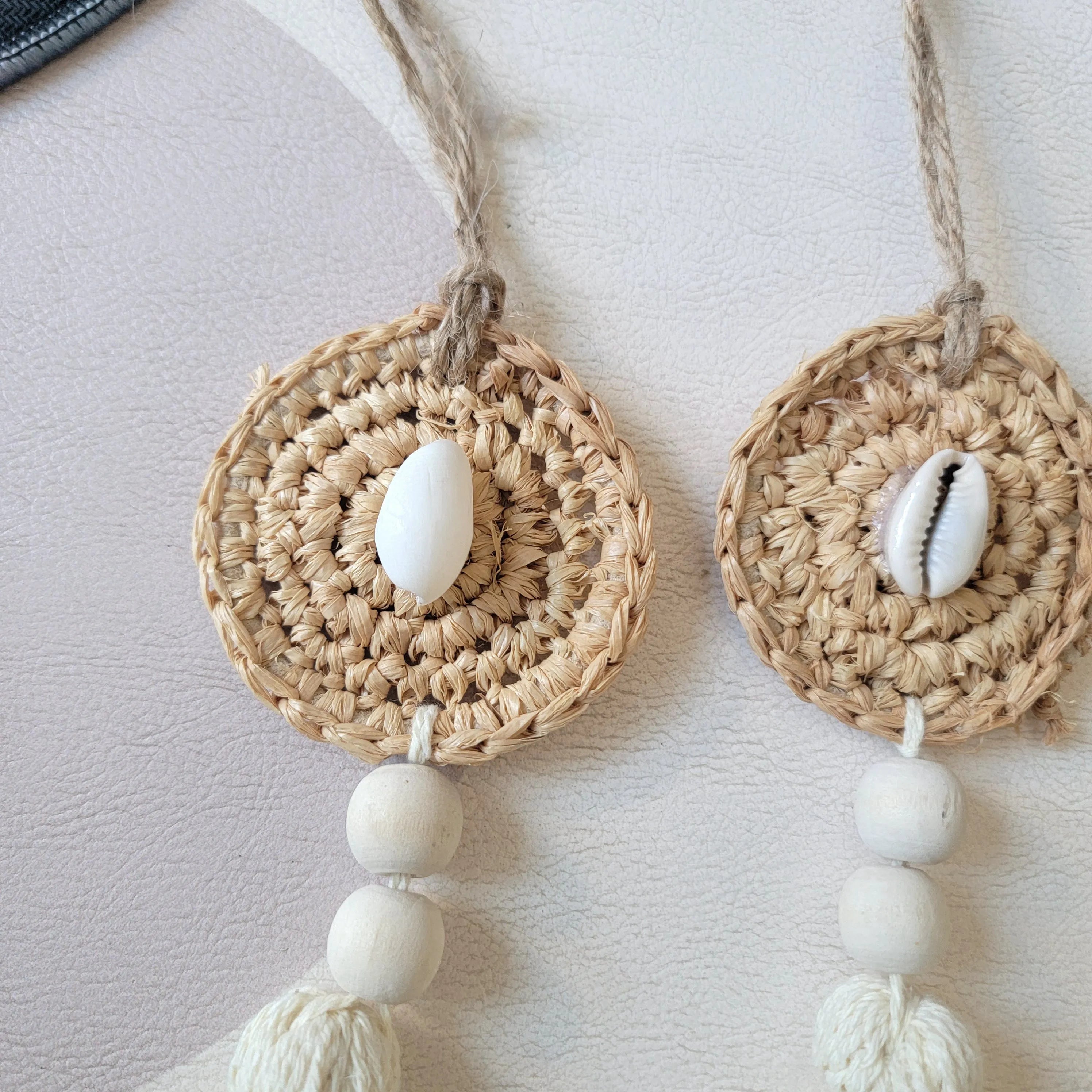 Suspensions macramé bohèmes coquillages (lot de 3)