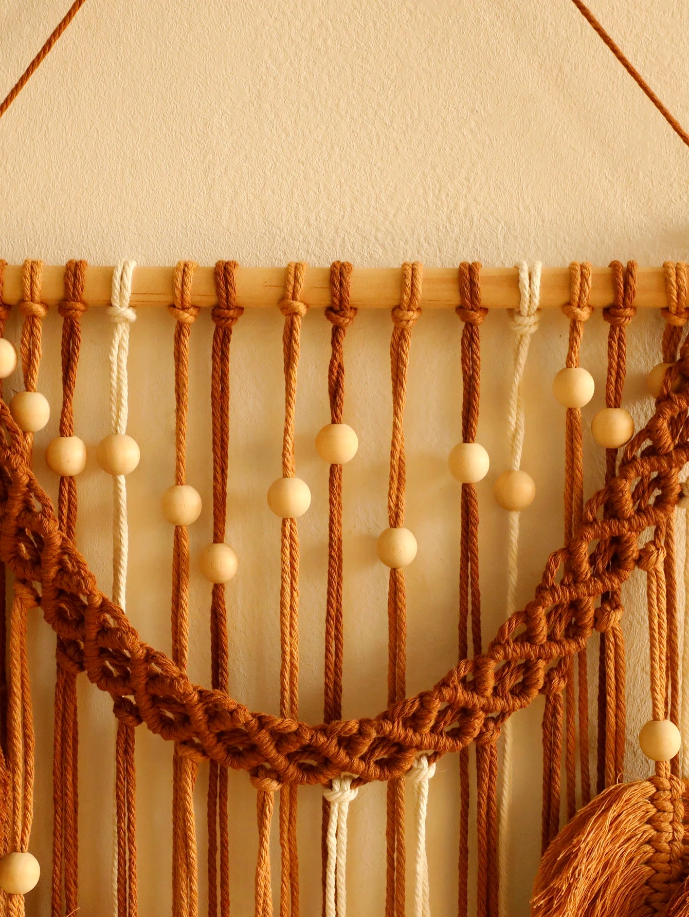 Macramé Mural Bohème Feuilles Tressées