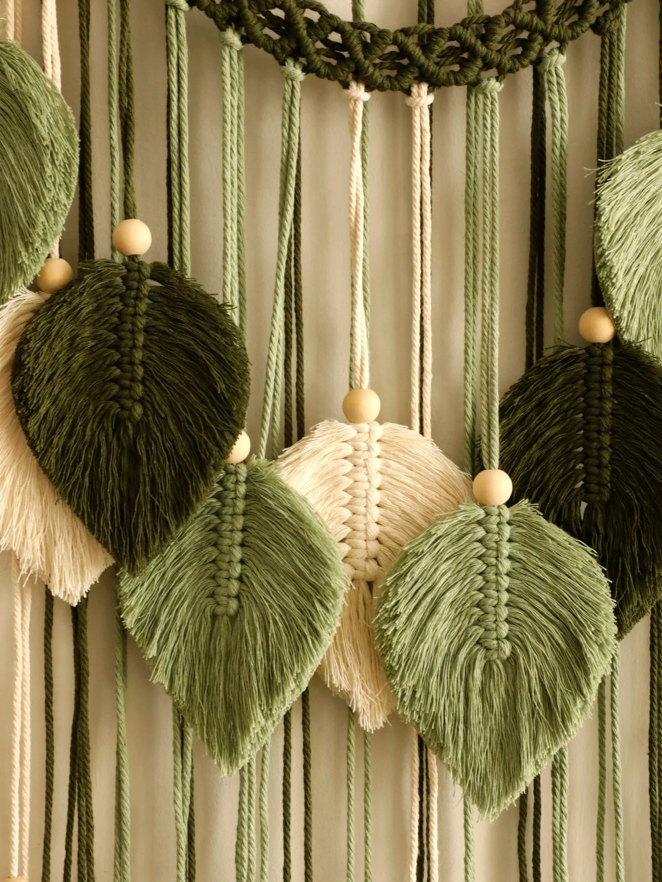 Macramé Mural Bohème Feuilles Tressées