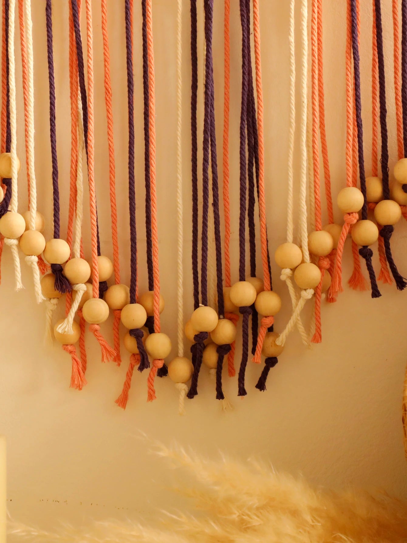Macramé Mural Bohème Feuilles Tressées