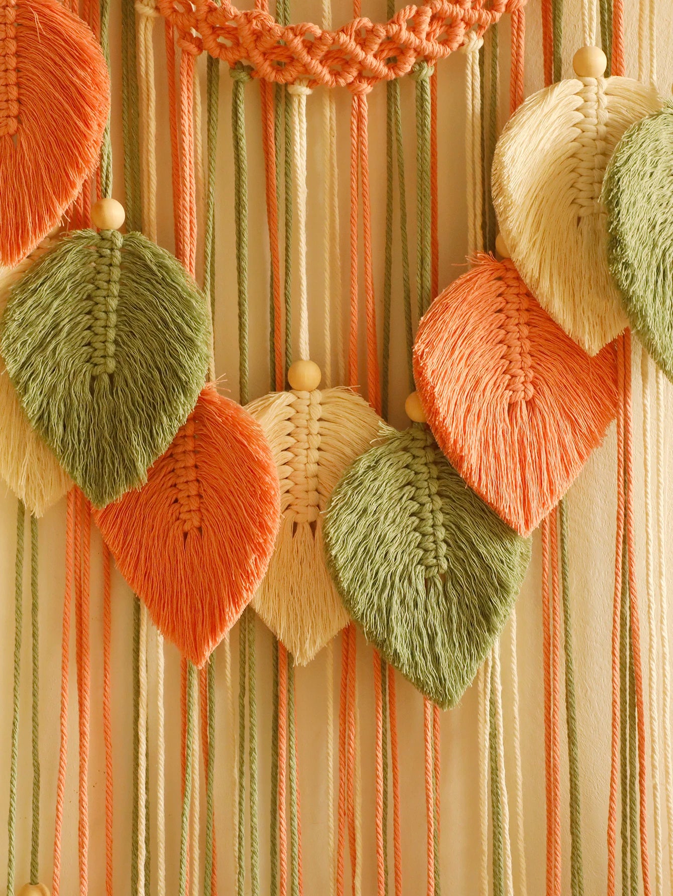 Macramé Mural Bohème Feuilles Tressées